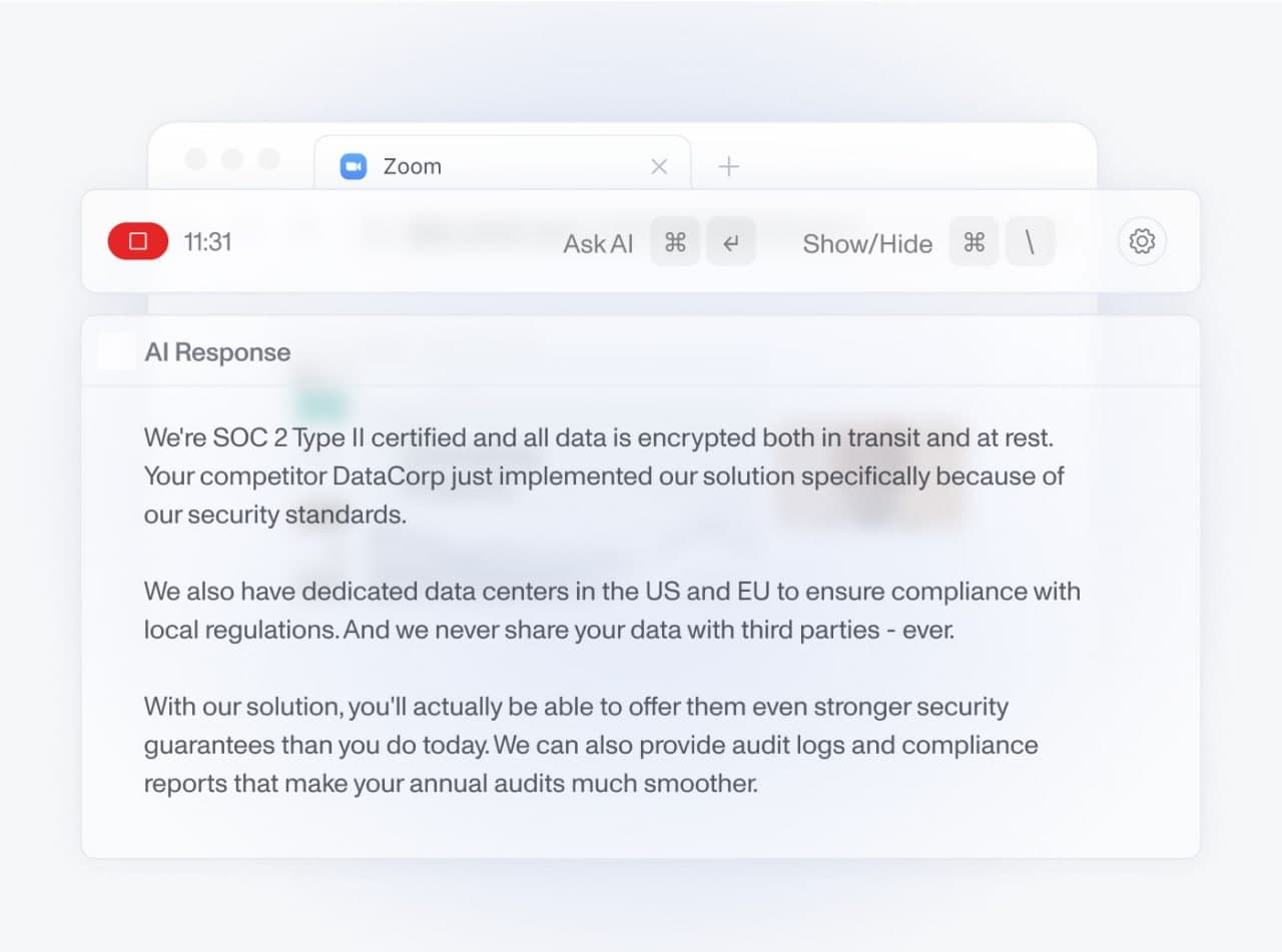 Интерфейс NexusLink с подсказками и ответами на запросы